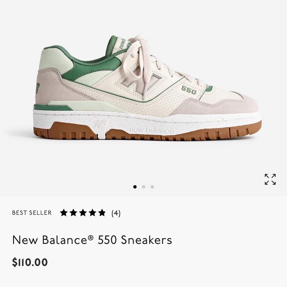 New Balance 550 Sneakers - Cream and Green